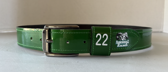 Green Custom Baseball Belt – Farmingdale Rams